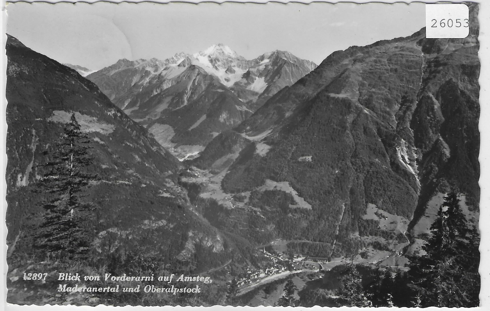 Cartes postales: Blick von Vorderarni auf Amsteg, – Antique à Ettingen par Kartenplanet