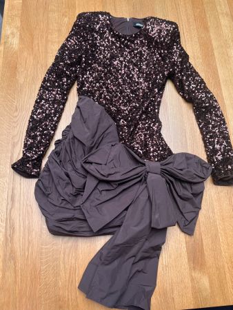 ROTATE Pailletten Minikleid mit Schleife, Top Zustand