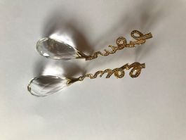 Vintage boucles d’oreilles argentés avec de bergkristal