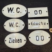 6 Kleine Emailschilder