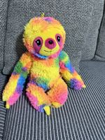 Süsses Faultier Stofftier, Regenbogenfarben, Top Zustand!
