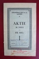 Aktie Strandbad Lido AG Luzern 500 Franken 1930