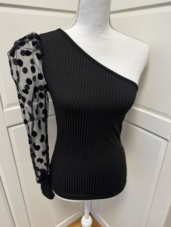 Sweatshirt, Gr. S, schwarz mit Punkten