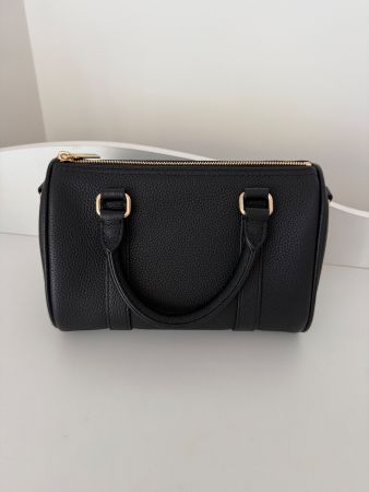 MINI BOSTON BAG in Black Calfskin Grained Leather