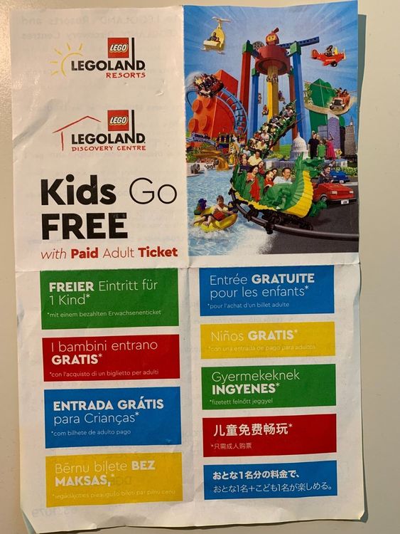 Gutschein für Legoland 1x KinderEintritt Kaufen auf Ricardo