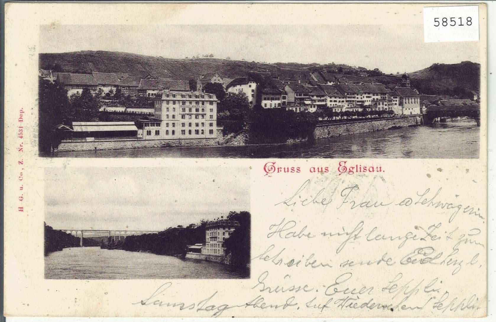 Cartoline postali: Gruss aus Eglisau – Usato da Ettingen venduto da Kartenplanet