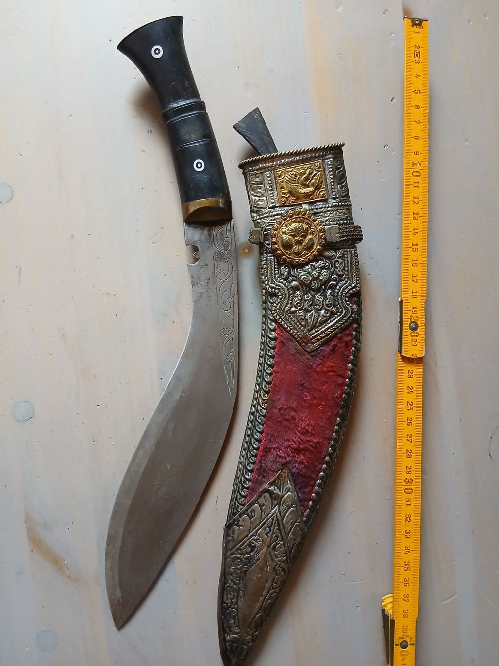 Sonstiges zum Sammeln & Seltenes: Couteau Kukri khotimora dague fourreau ciselé – Gebraucht aus Satigny von Asaksa 1