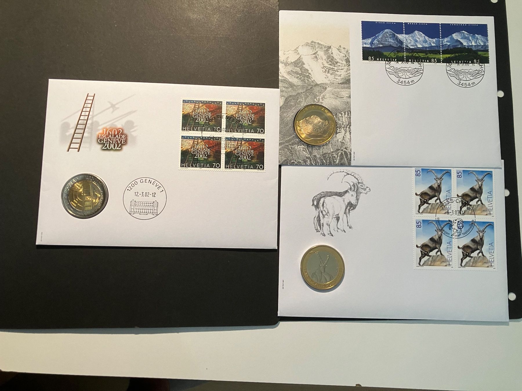Tutti le monete: 3 Numisbriefe Schweiz/1 x 5.- /2x 10.- Franken – Usato da Baar venduto da Ramona10