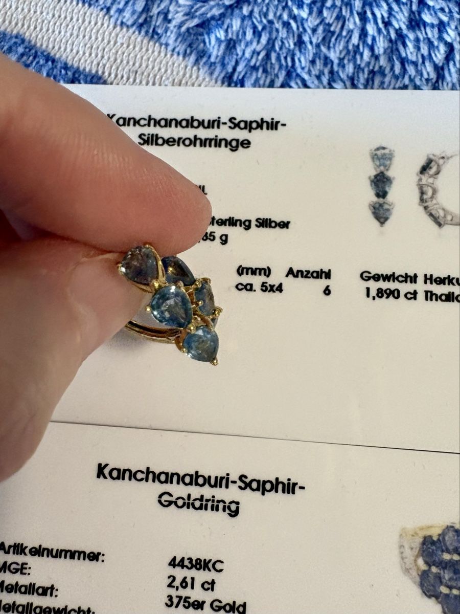 Catenine: Kanchanaburi-Saphir-Schmuck Set – Nuovo (secondo la descrizione) da Zürich venduto da nadin.nadin2 3