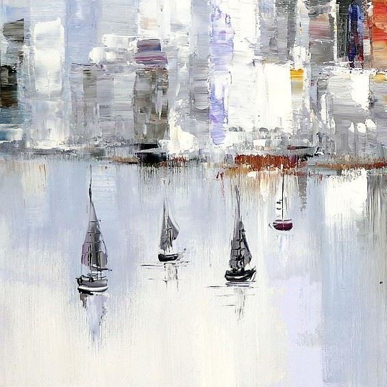 Reproduktionen & Neuware: Abstrakt New York Skyline im Winter II – Neu (gemäss Beschreibung) aus Larnaca von KunstDepot24 2
