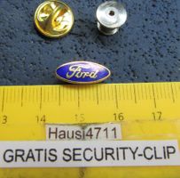 FORD AUTO LOGO KLEIN-FEIN ENAMEL AUTO PIN MIT SECUITY-CLIP