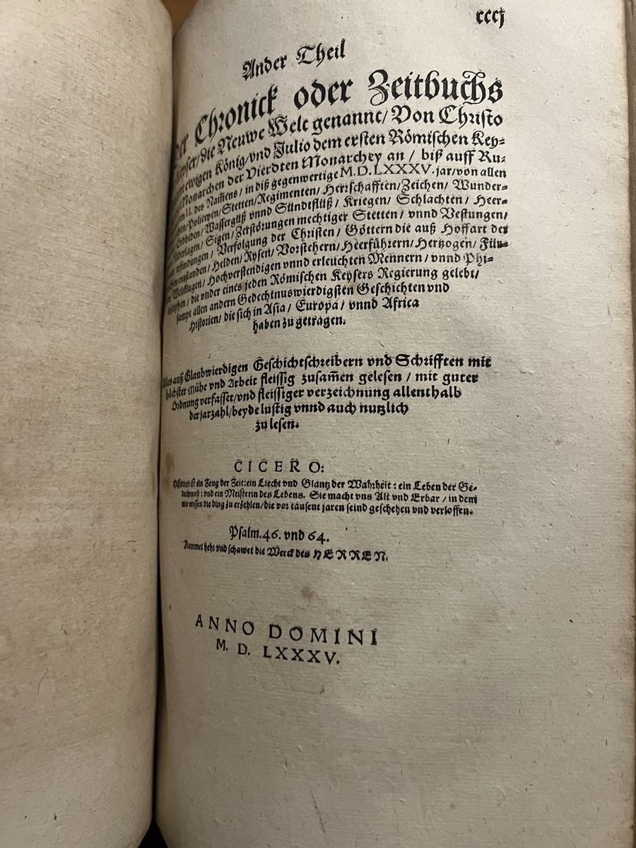 Libri:  Chronik der Welt 1585 Einband restauriert Basel – Usato da Oftringen venduto da Ramsesundosiris 3