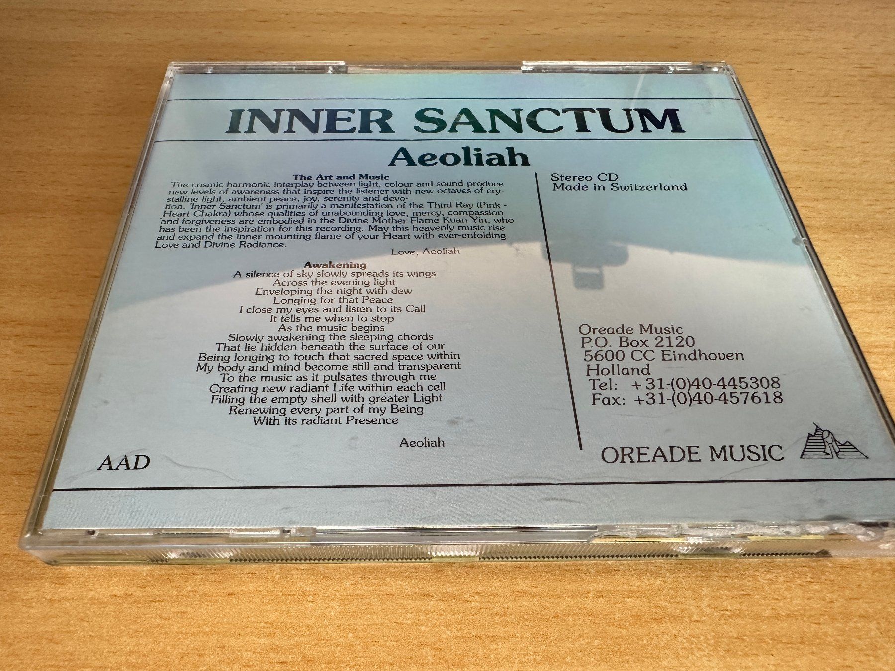 CDs: Aeoliah – Inner Sanctum – Gebraucht aus Rikon im Tösstal von Alpenmutz 1