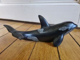 Orca Schwertwal schwarz weiss Signiert