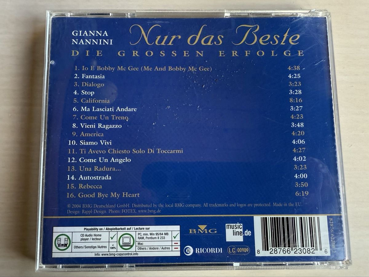 CD: Gianna Nannini – Nur das Beste, CD – Usato da Oberried Brienz venduto da Chyara 1