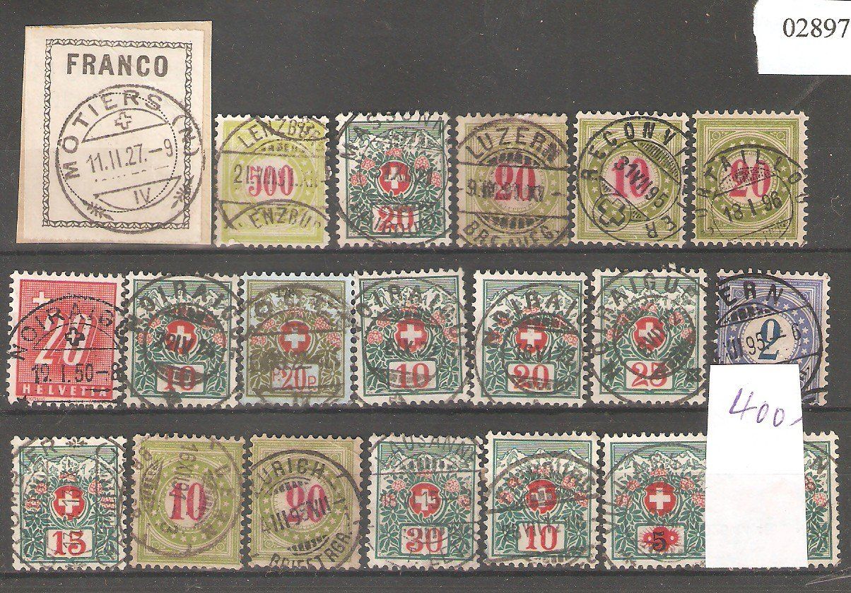 Tutti i francobolli: 20 Portomarken mit Vollstempel – Usato da Lausanne venduto da Whorvath