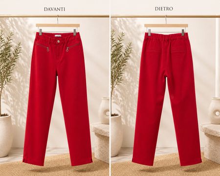 Pantalone rosso elasticizzato Maddison