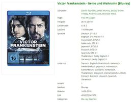 Victor Frankenstein - Genie und Wahnsinn (Blu-ray)