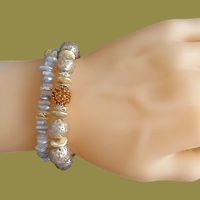 Armband elastisch Bracelet élastique Muranoglas Unikat