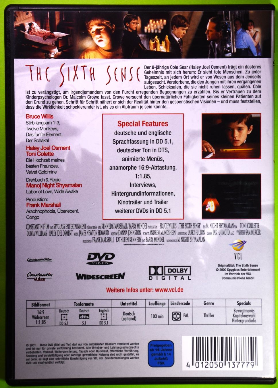 Alle DVDs: THE SIXTH SENSE / BRUCE WILLIS / HORROR - KLASSIKER ! – Neu (gemäss Beschreibung) aus Luzern von piro12 1
