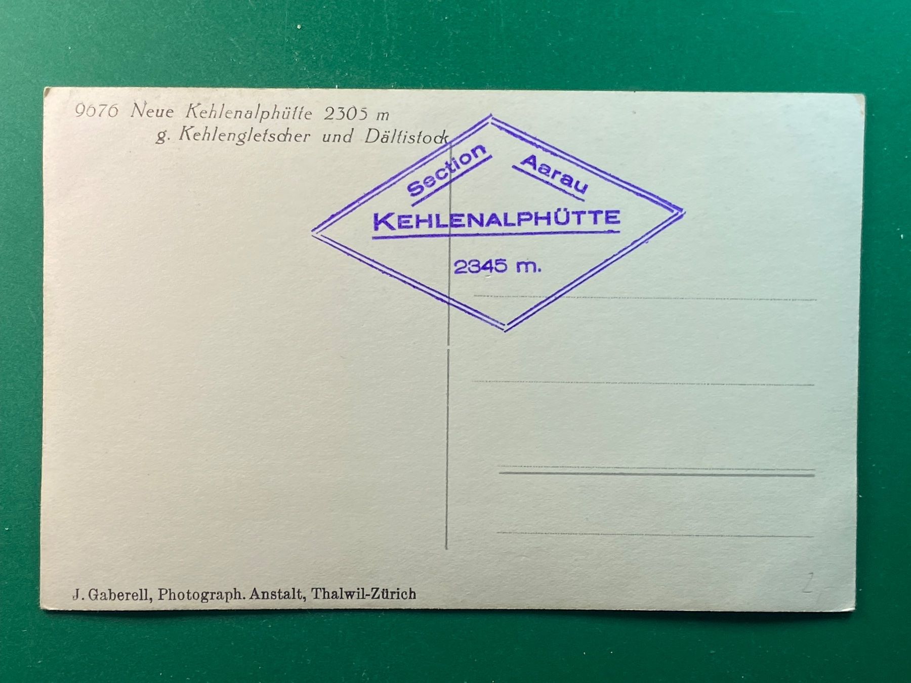 Cartoline postali: Neue Kehlenalphütte - Section Aarau – Usato da Steg VS venduto da _vinci_ 1
