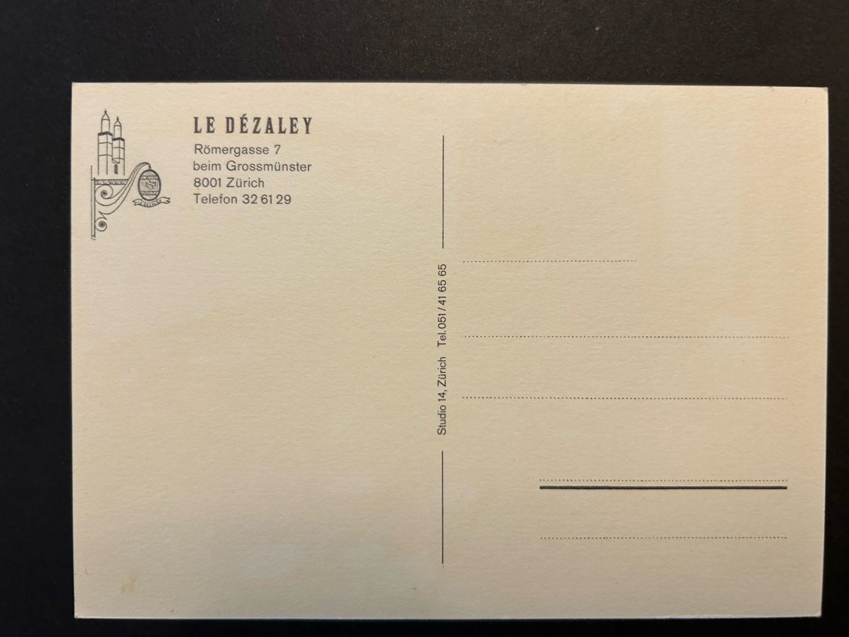 Cartes postales: Zürich Restaurant Dezaley – D'occasion à Fanas par Alessio11 1