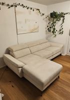 Ecksofa/Schlafsofa Beige–(Stauraum&verstellbare Lehnen)