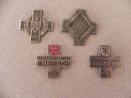 Medaille 4 Sport Abzeichen Brosche Embrach ZH 1935 - 1990