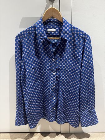 Sandro Bluse blau mit Muster Langarm guter Zustand