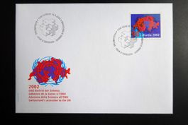 2002 FDC Sondermarke UNO-Beitritt der Schweiz