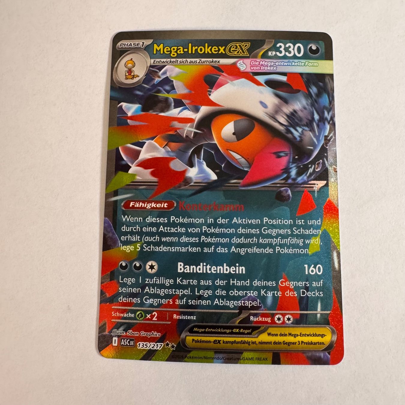 Pokémon Sammelbilder & Trading cards: Pokémon ASC - Mega Ikorex Ex - 135 / 217 - DE – Neu (gemäss Beschreibung) aus Staad SG von miaCards