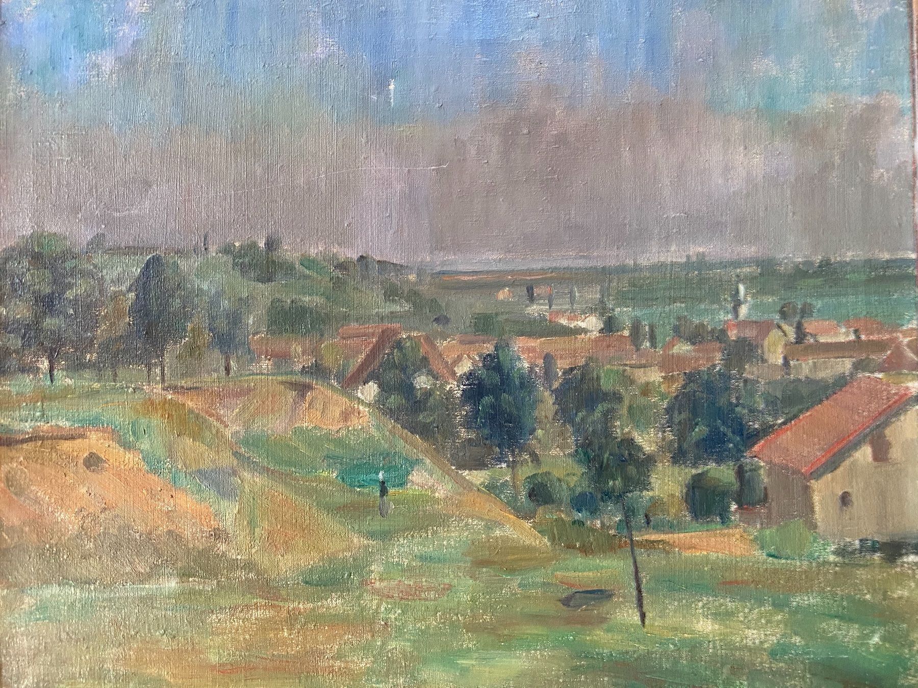 Dipinti: Altes Ölbild Allschwil/BL Walter Bär – Usato da Rünenberg venduto da Fendi02 2
