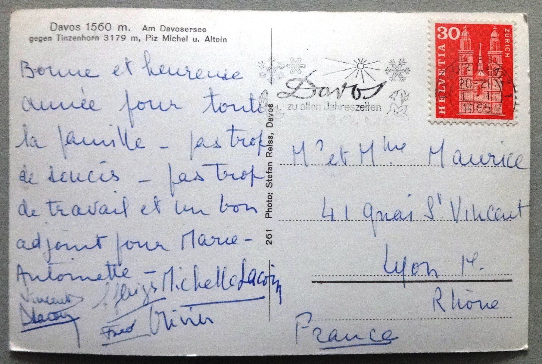 Cartoline postali: Davos 1560 m, Am Davosersee – Usato da Fétigny venduto da Billy2miny 1
