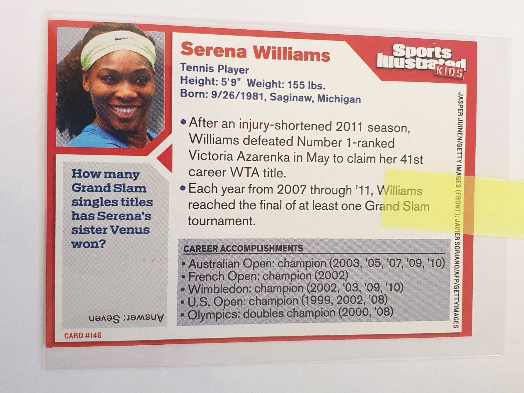 Carte collezionabili: Serena Williams Rookie Card – Usato da Oberdorf BL venduto da BaldenEagle 3