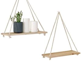 Wandregal Set Holz mit Seil