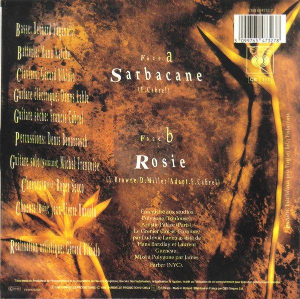Dischi in vinile: Cabrel Francis: Sarbacane 7" – Usato da Steinhausen venduto da Vilivinili 1