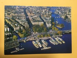 Zürich Flugaufnahme Schiffe am Bürkliplatz