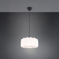 Pendelleuchte, Weiss, Stoff, 40 cm Ø