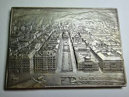 Schöne Plakette Stadtansicht Turin Teruggi GENERALI
