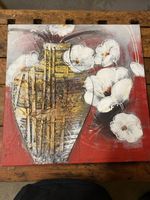 Quadro decorativo con vaso e fiori bianchi, stile moderno