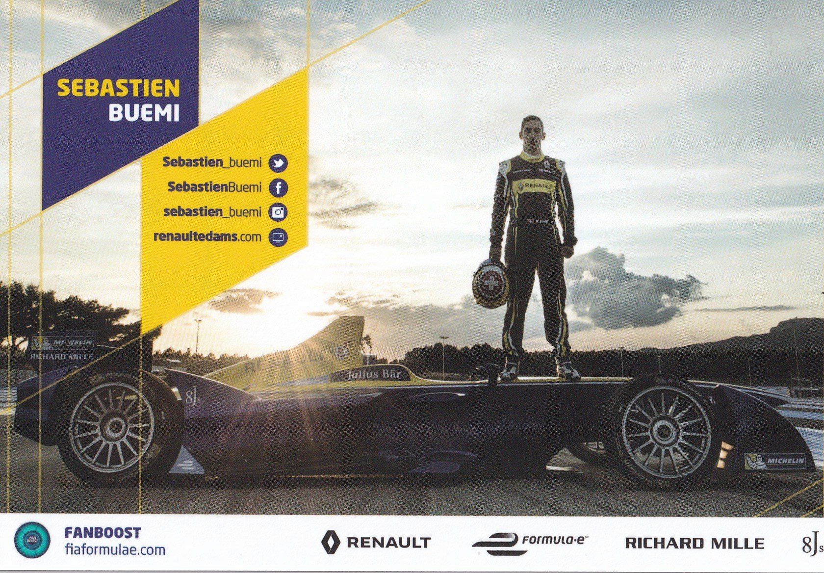 Autogramme: Orginal Autogrammkarte/ Buemi Fe 2015 – Gebraucht aus Grabs von Sauber60 1