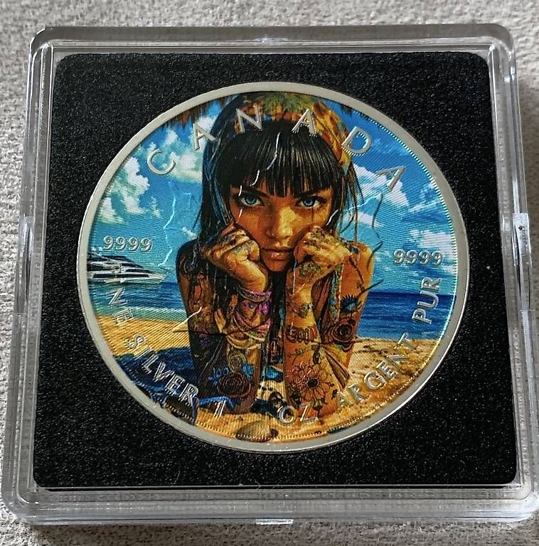Tutti le monete: 2025 Canada Farbiger Round Tanning Tattoos 1Oz Silber COLOR – Nuovo e nell'imballaggio originale da Wetzikon ZH venduto da Nicki6 3