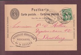 Carte postale pré-affranchie 1901 dictionnaire géographique