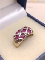 Vintage 925er Silber Ring mit roher Rubin Edelsteine Top