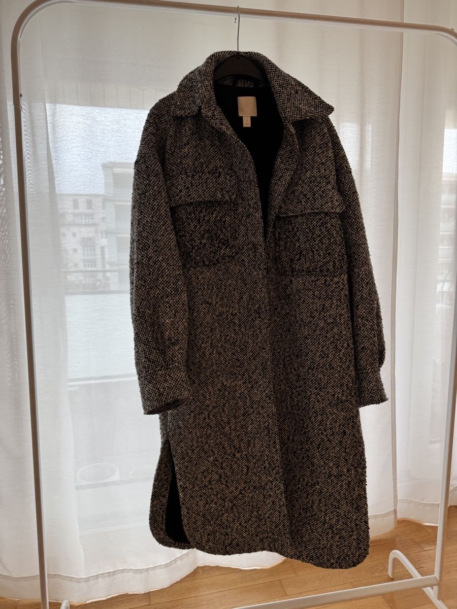 H&M Cappotti: H&M Oversized-Mantel, schwarz/weiss kariert – Usato da Zürich venduto da s.o13