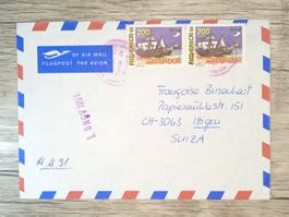 TR63 Enveloppe + Timbre Equador 1991