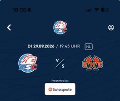 Ticket ZSC Lions gegen EHC Biel 29.09.2026 19:45 Uhr