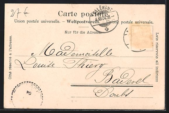 Ansichtskarten: AK Delémont, La Rue de fer, 1904 – Gebraucht aus Berlin von bartko-reher 1