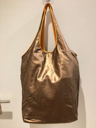 Schopper Tasche  SHISEIDO Kupfer metallic  38x45cm, wie NEU