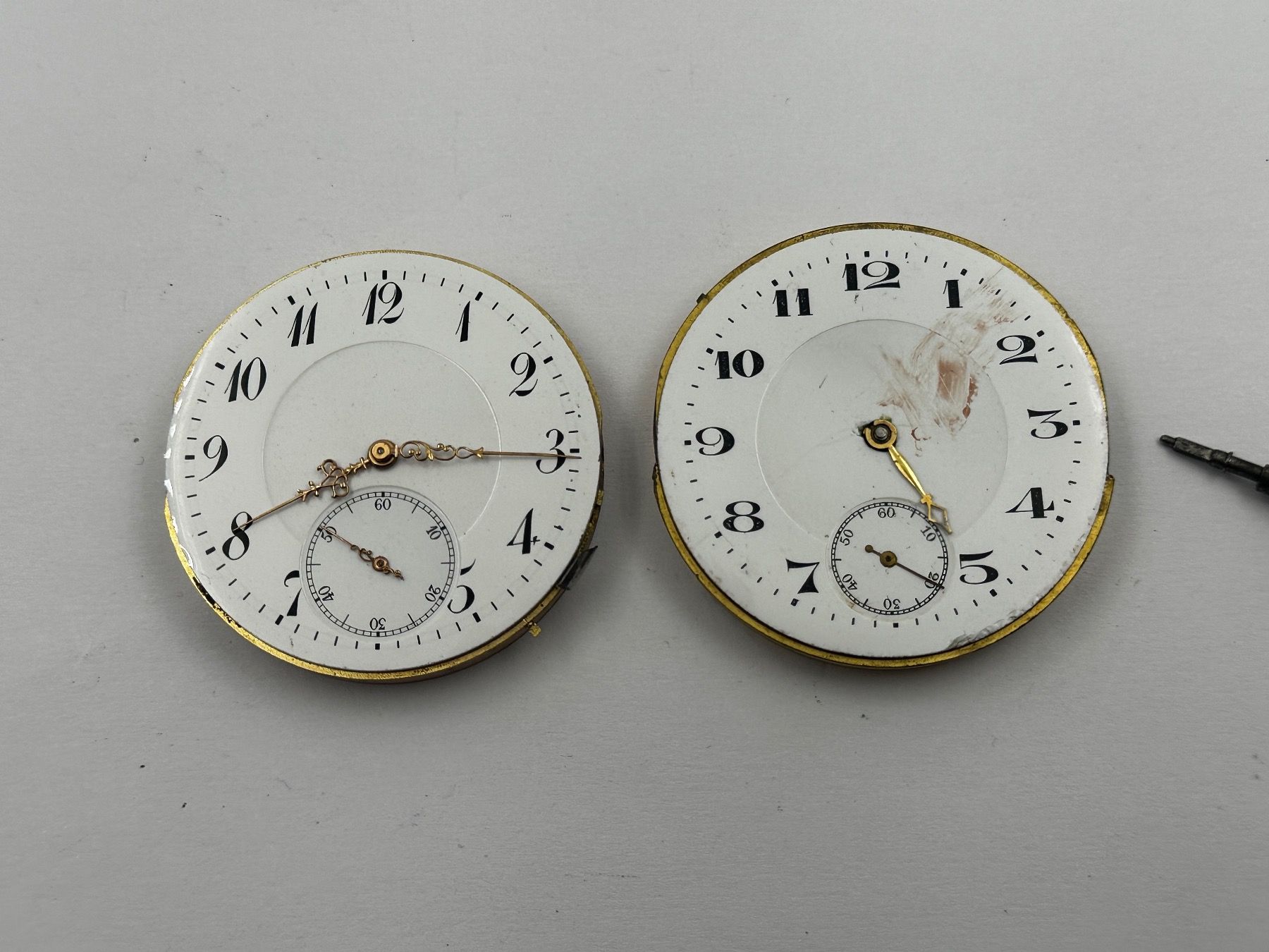 Orologi: Zwei Taschenuhr Uhrwerke – Difettoso da Brüttisellen venduto da AlphaOmega05 1